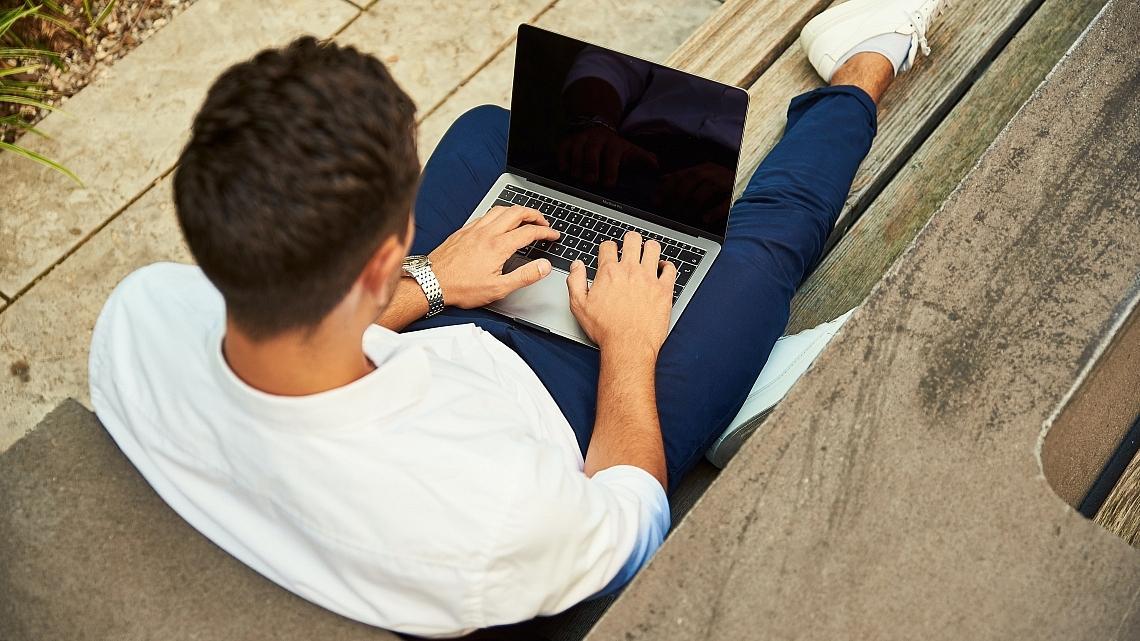Man using laptop