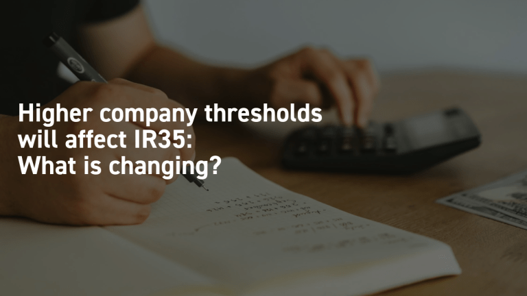 Higher Company Thresholds. Person calculating costs using a calculator.